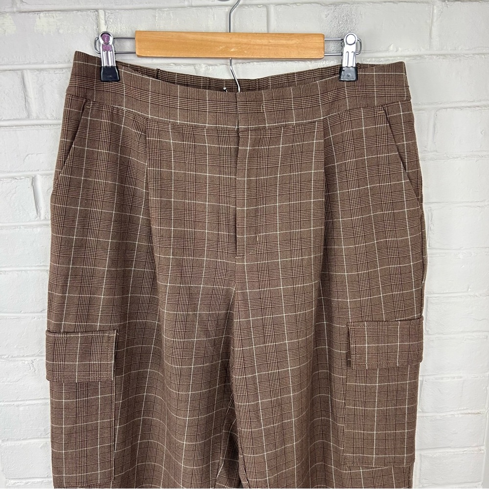 A New Day Plaid Baggy Cargo Tapered Trouser Pants Size 12 - Picture 5 of 11